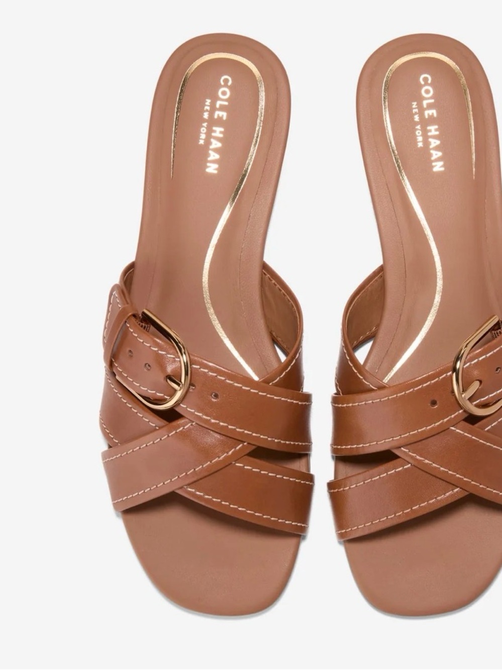 New Cole Haan Velma Leather Buckle Slide sz10 - Picture 2 of 4